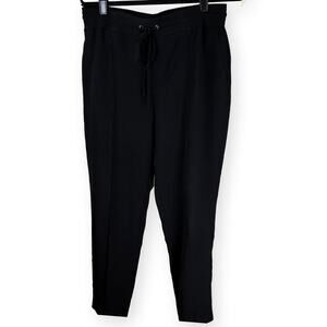 Nine West Vintage Black Elastic Waist Slim Straight Womens Pants Trouser 12